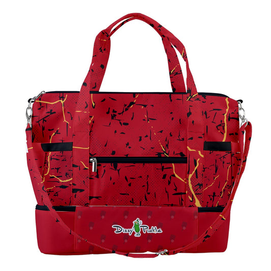 Dizzy Pickle Lynne Red Pickleball Sports Court Shoulder Bag with Shoe Compartment