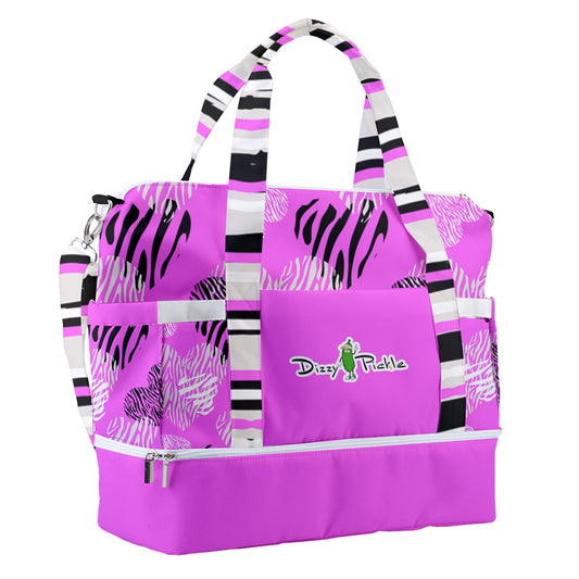 Dizzy Pickle Shelley Pink Hearts Pickleball Sports Court Shoulder Bag with Shoe Compartment