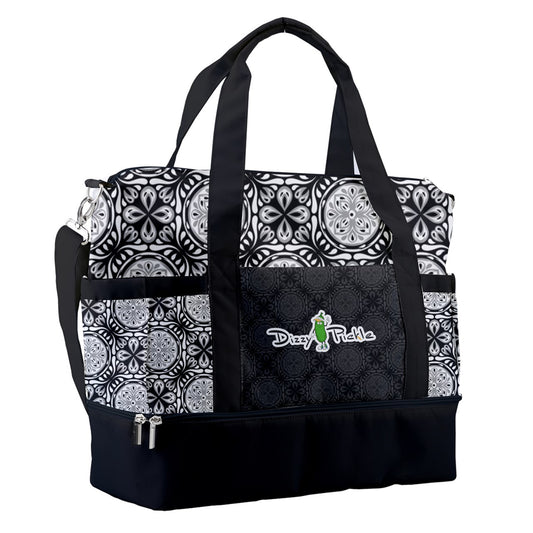 Dizzy Pickle Tracy Black Pickleball Sports Court Shoulder Bag with Shoe Compartment