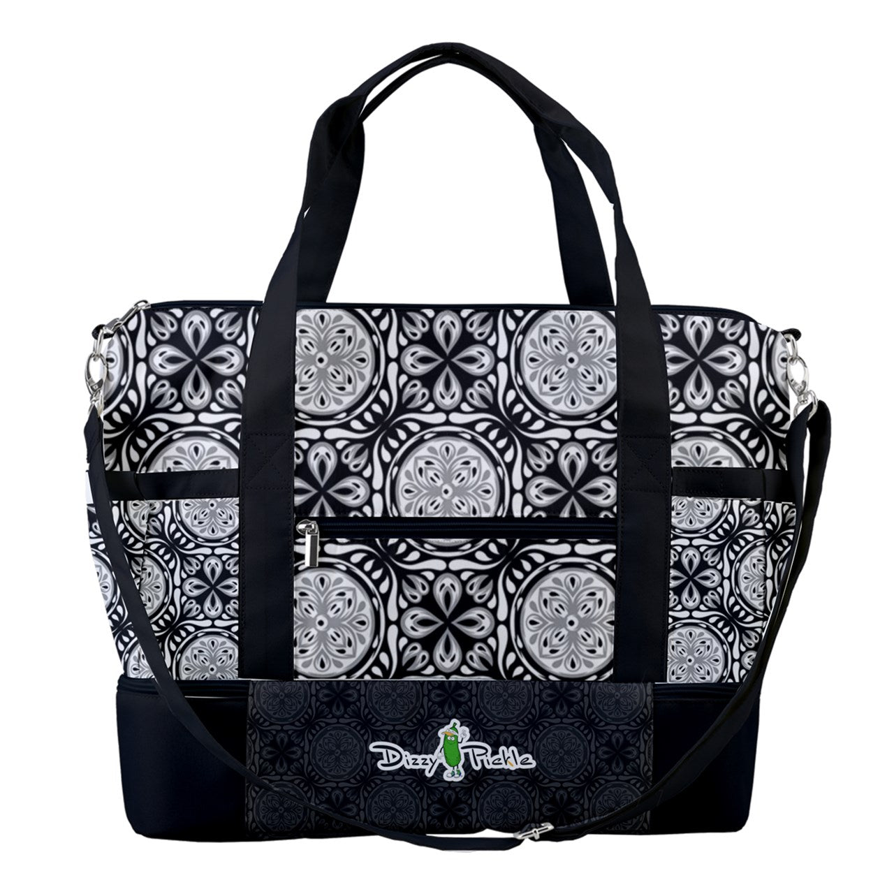 Dizzy Pickle Tracy Black Pickleball Sports Court Shoulder Bag with Shoe Compartment