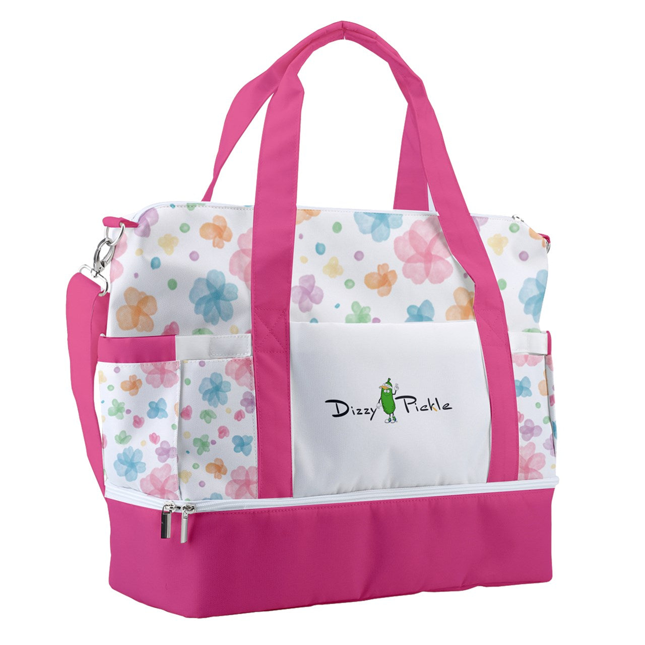 Dizzy Pickle Grace Hot Pink_White Pickleball Sports Court Shoulder Bag with Shoe Compartment