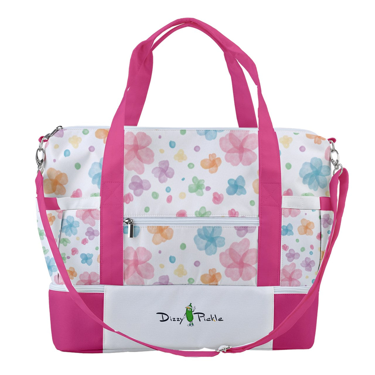 Dizzy Pickle Grace Hot Pink_White Pickleball Sports Court Shoulder Bag with Shoe Compartment