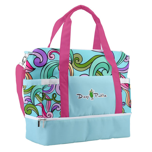 Dizzy Pickle Anna Blue Pickleball Sports Court Shoulder Bag with Shoe Compartment