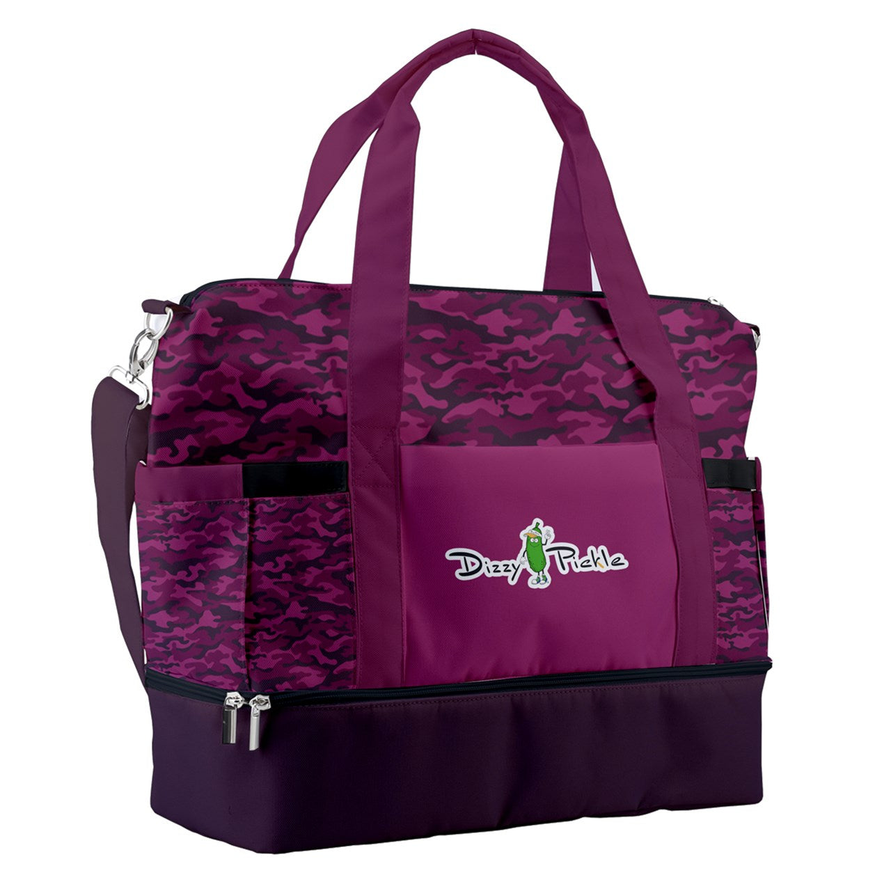 Dizzy Pickle Jan Wine_Pink Pickleball Sports Court Shoulder Bag with Shoe Compartment