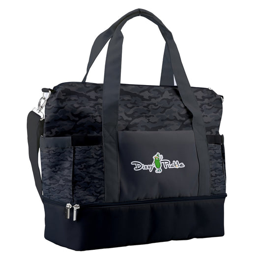 Dizzy Pickle Jan Black_Gray Pickleball Sports Court Shoulder Bag with Shoe Compartment