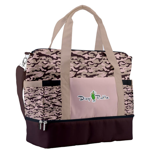 Dizzy Pickle Jan Brown_Blush Pickleball Sports Court Shoulder Bag with Shoe Compartment