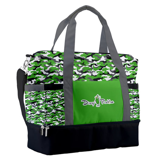 Dizzy Pickle Jan Green Pickleball Sports Court Shoulder Bag with Shoe Compartment