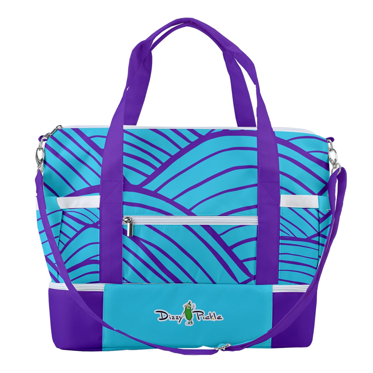 Dizzy Pickle Esther Grooves Teal Pickleball Sports Court Shoulder Bag with Shoe Compartment