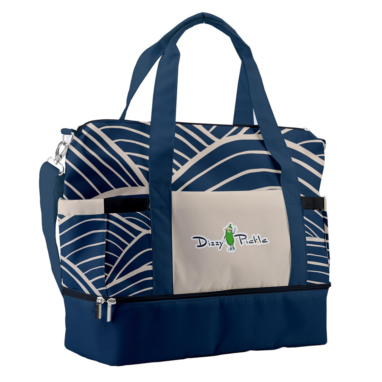 Dizzy Pickle Esther Grooves Blue Pickleball Sports Court Shoulder Bag with Shoe Compartment