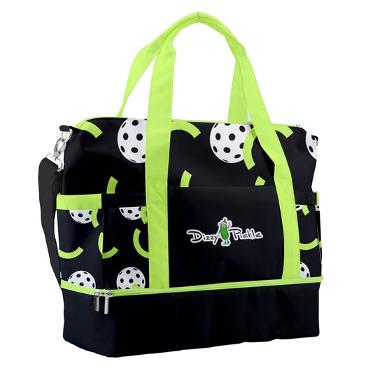 Dizzy Pickle Believe Black Pickleball Sports Court Shoulder Bag with Shoe Compartment