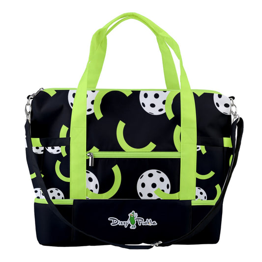 Dizzy Pickle Believe Black Pickleball Sports Court Shoulder Bag with Shoe Compartment