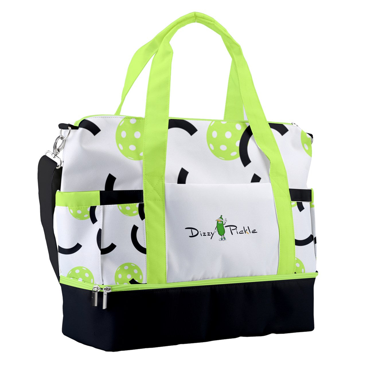 Dizzy Pickle Believe White Pickleball Sports Court Shoulder Bag with Shoe Compartment