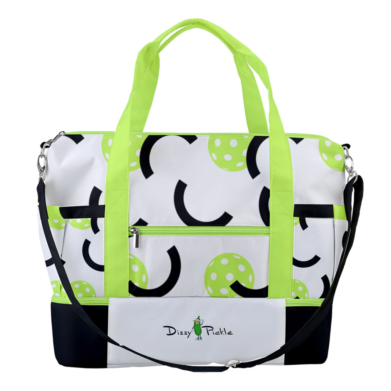 Dizzy Pickle Believe White Pickleball Sports Court Shoulder Bag with Shoe Compartment