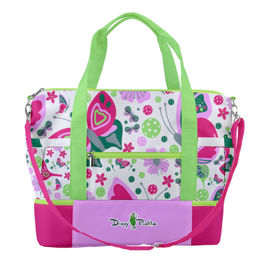 Dizzy Pickle Penny PG Butterflies Pickleball Sports Court Shoulder Bag with Shoe Compartment