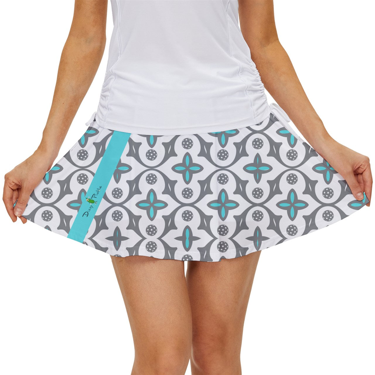 Dizzy Pickle Shelby White Women's Pickleball Court Skorts with Inner Shorts