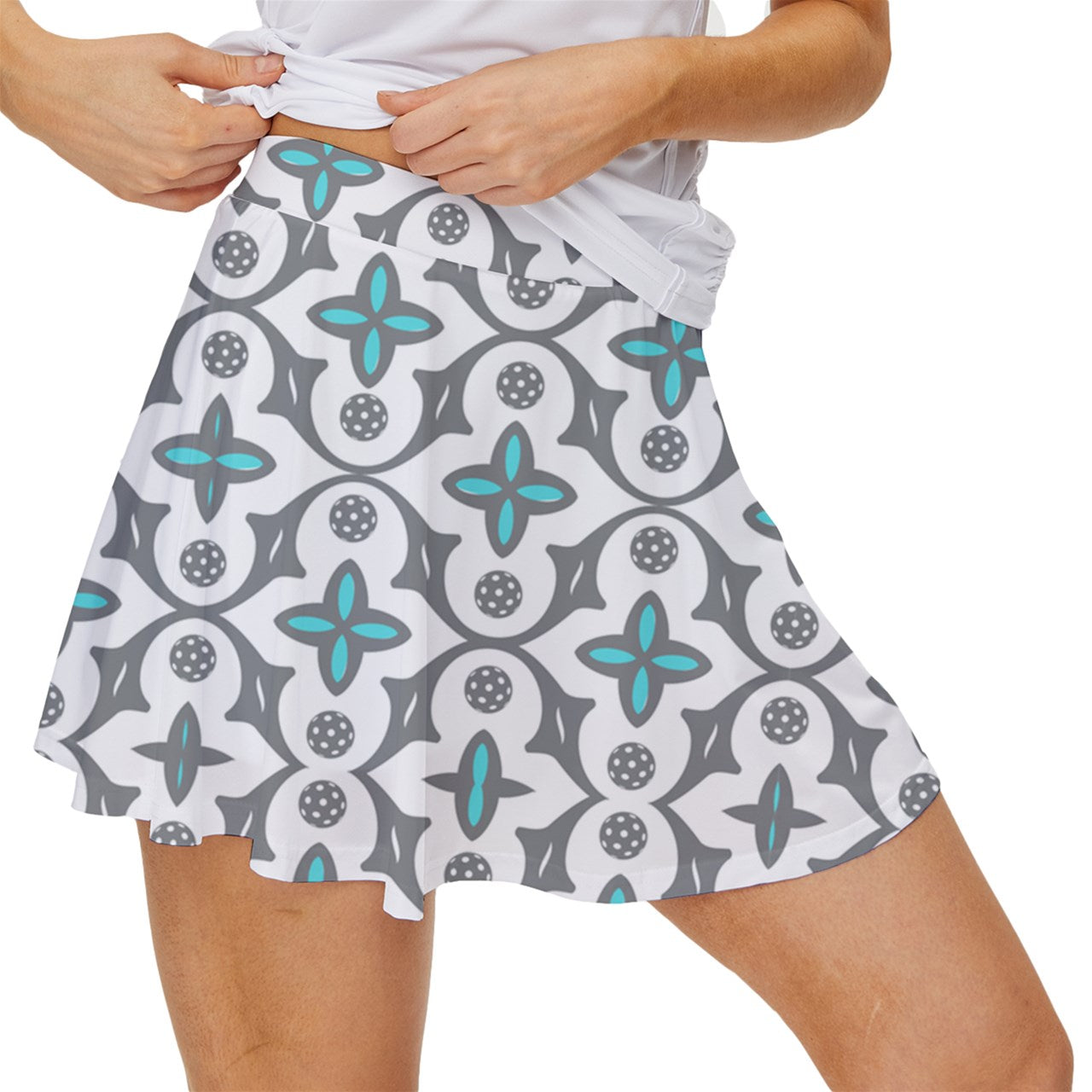 Dizzy Pickle Shelby White Women's Pickleball Court Skorts with Inner Shorts