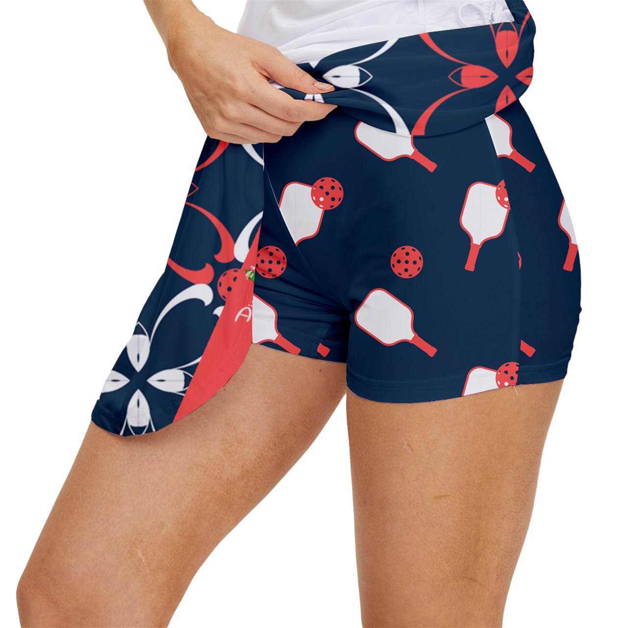 Dizzy Pickle Van Blue Petals 15"  Women's Pickleball Court Skorts with Inner Shorts