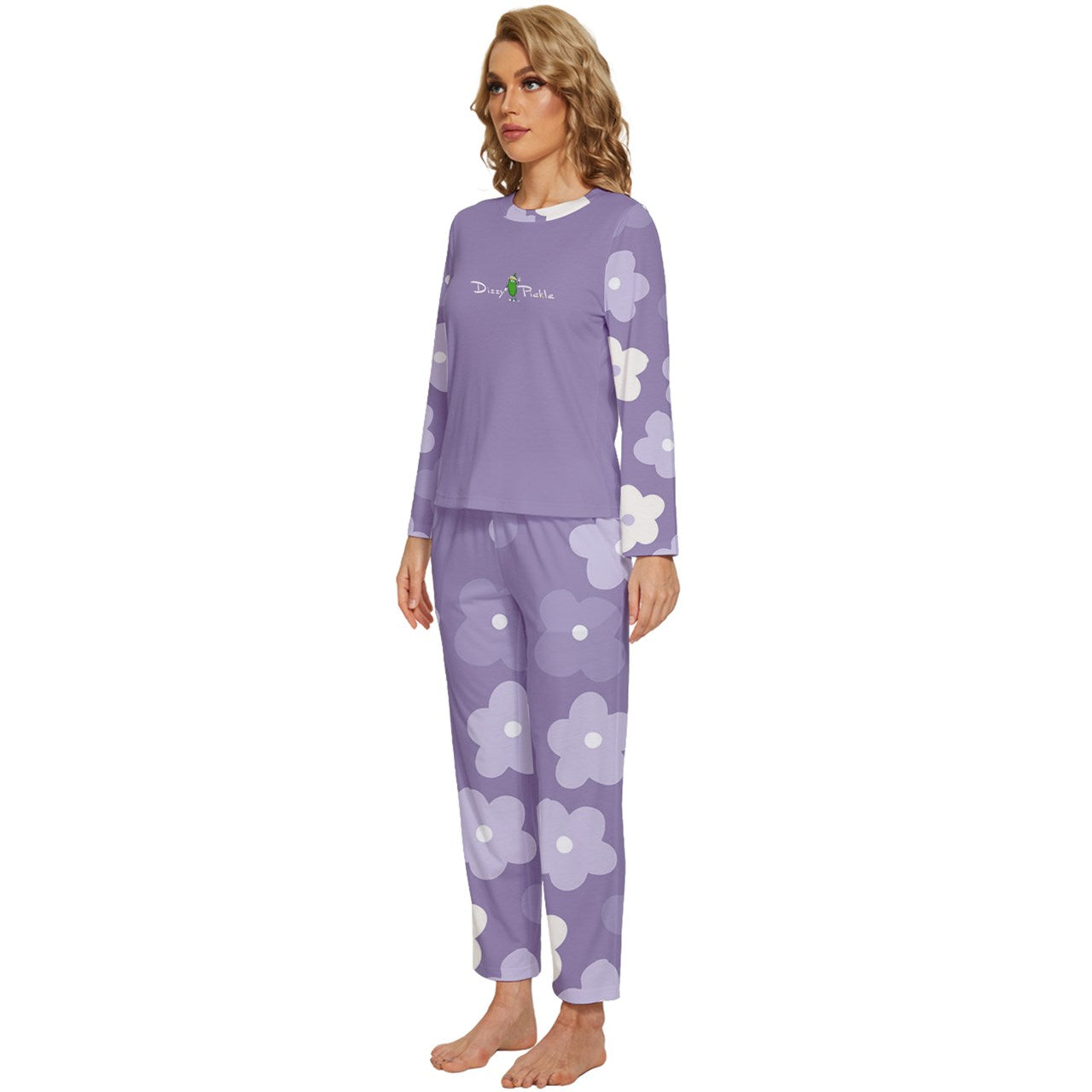 Dizzy Pickle Sophie Bouquet Women's Pickleball Long Sleeve Lightweight Cropped Pajamas Set