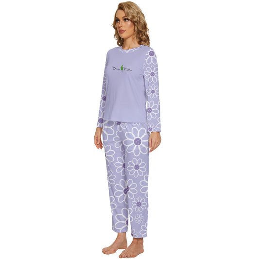 Dizzy Pickle Sophie Blooms Women's Pickleball Long Sleeve Lightweight Cropped Pajamas Set