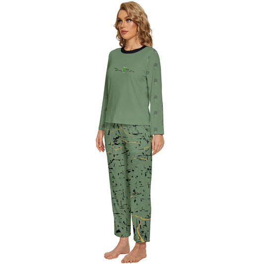 Dizzy Pickle Lynne Sage White Women's Pickleball Long Sleeve Lightweight Cropped Pajamas Set