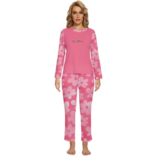 Dizzy Pickle Adleigh Blooms Women's Pickleball Long Sleeve Lightweight Cropped Pajamas Set