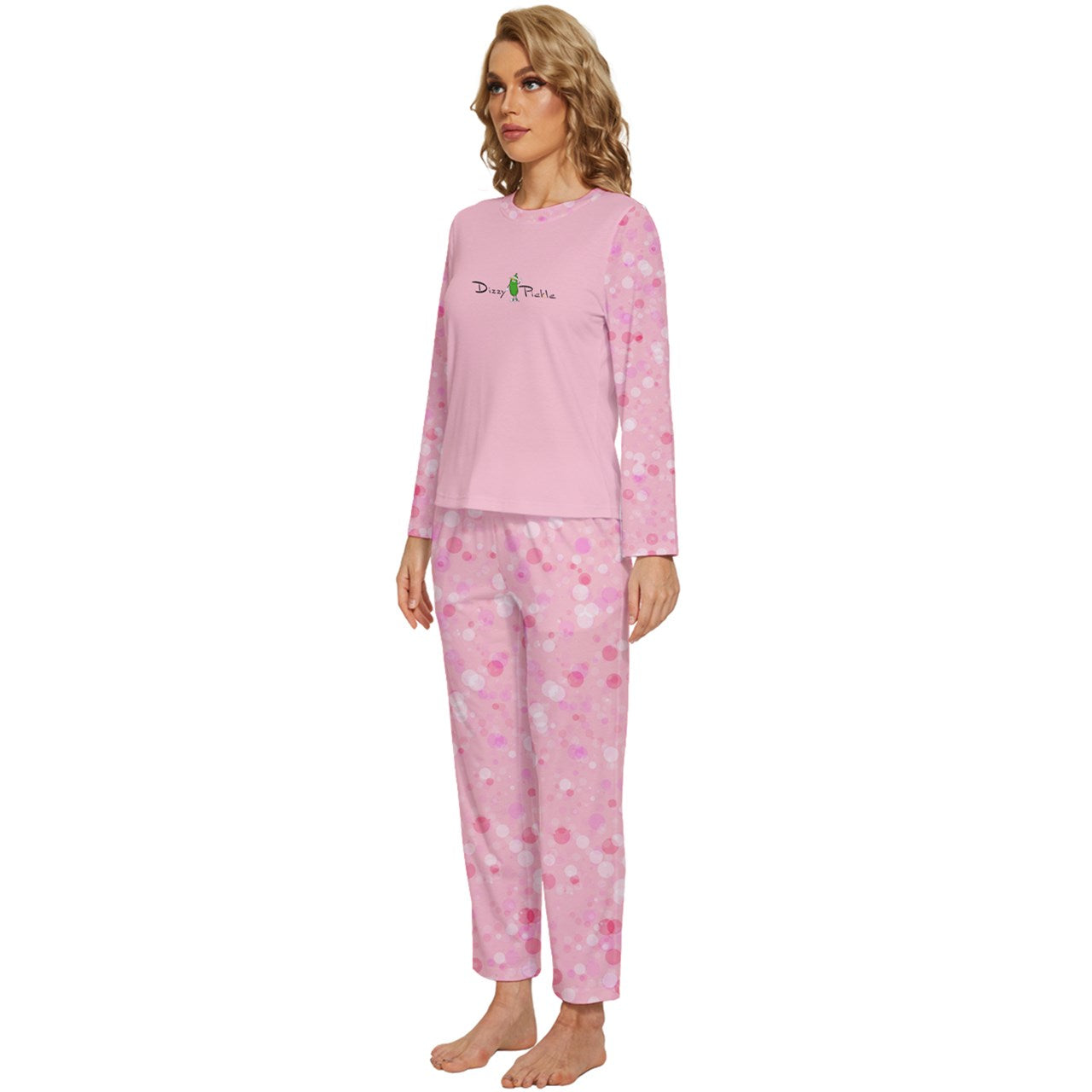 Dizzy Pickle Adleigh Bubbles Women's Pickleball Long Sleeve Lightweight Cropped Pajamas Set