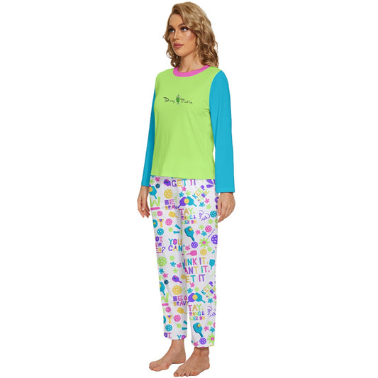 Dizzy Pickle Theresa Women's Pickleball Long Sleeve Lightweight Cropped Pajamas Set