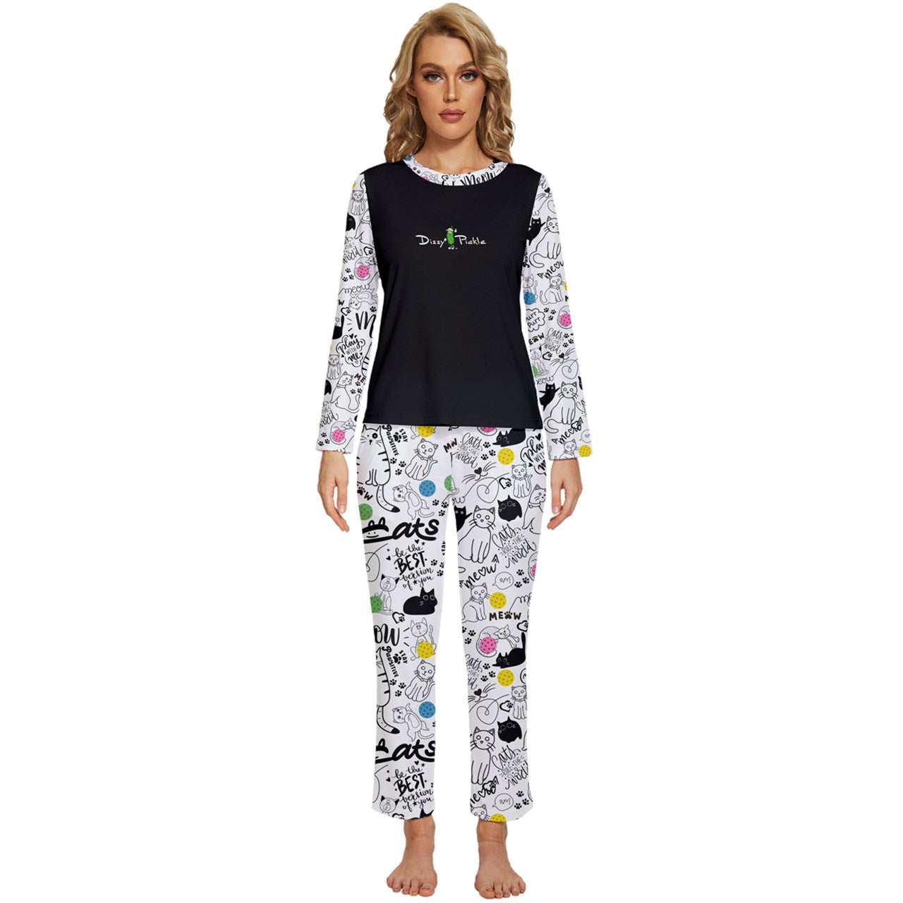 Dizzy Pickle Sassy Women's Pickleball Long Sleeve Lightweight Cropped Pajamas Set