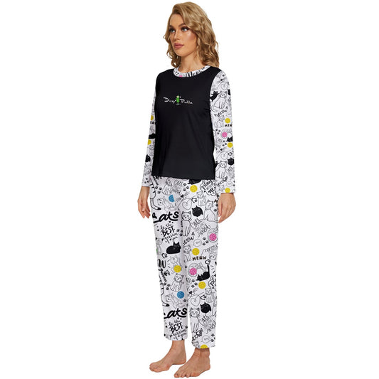 Dizzy Pickle Sassy Women's Pickleball Long Sleeve Lightweight Cropped Pajamas Set