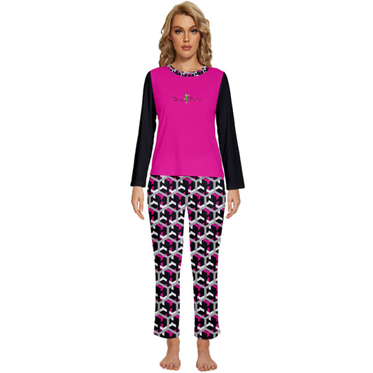 Dizzy Pickle Fearless Women's Pickleball Long Sleeve Lightweight Cropped Pajamas Set