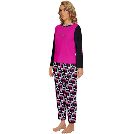 Dizzy Pickle Fearless Women's Pickleball Long Sleeve Lightweight Cropped Pajamas Set