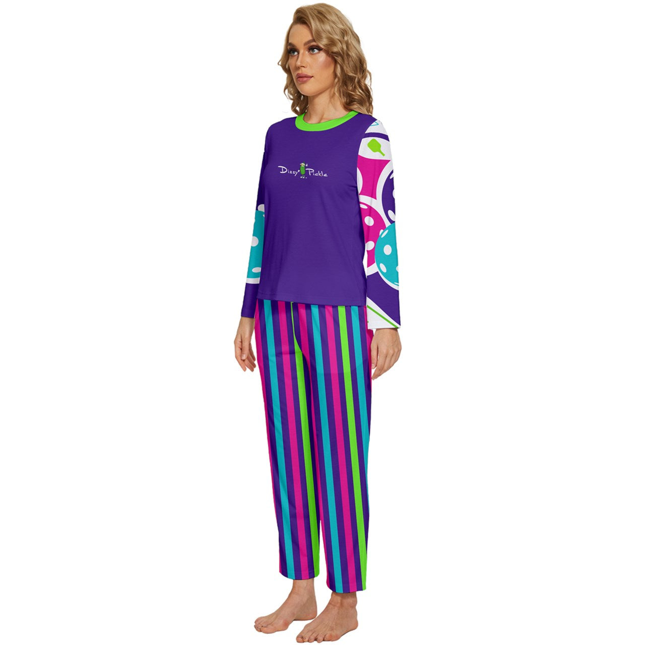 Dizzy Pickle Diana Women's Pickleball Long Sleeve Lightweight Cropped Pajamas Set