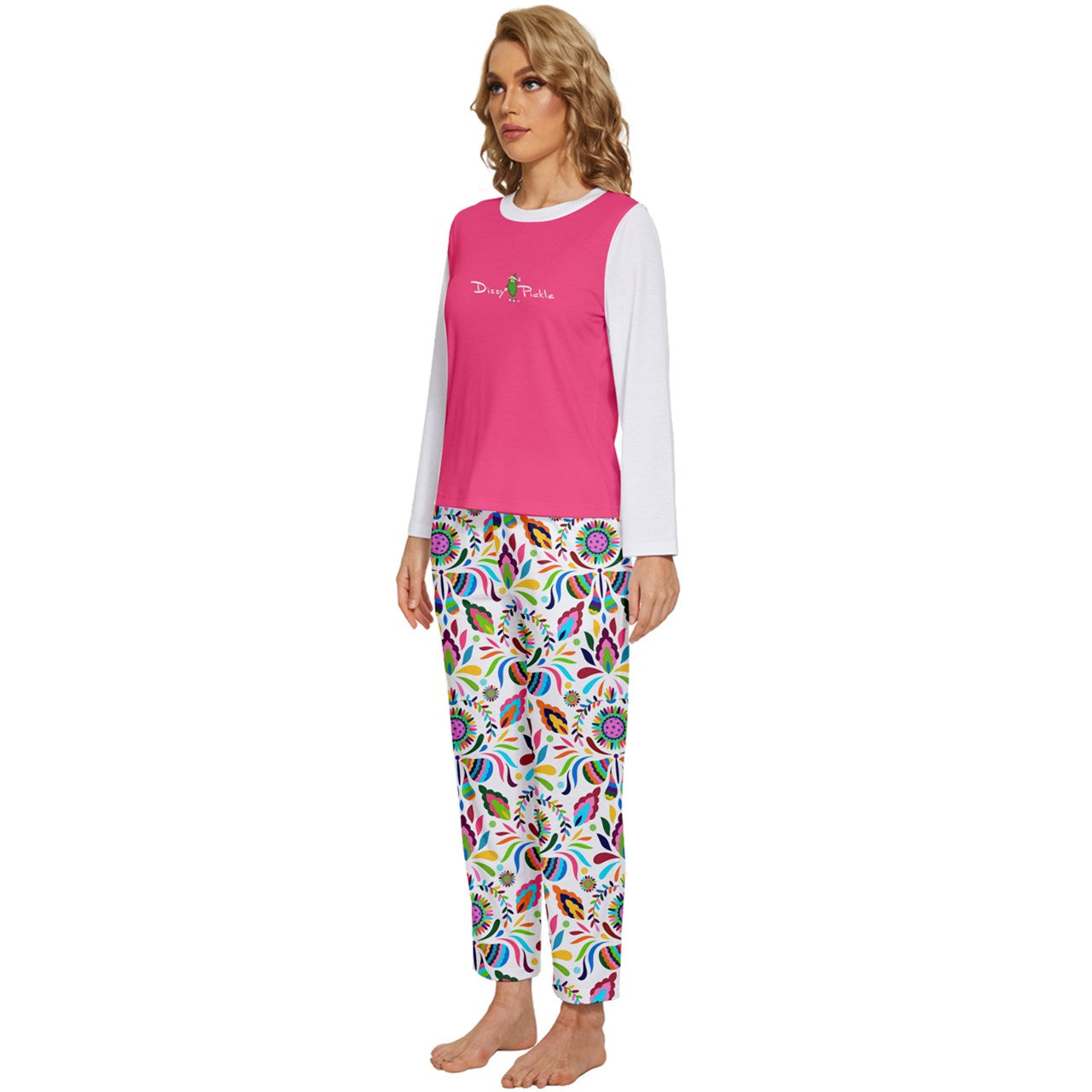 Dizzy Pickle Courtney Women's Pickleball Long Sleeve Lightweight Cropped Pajamas Set