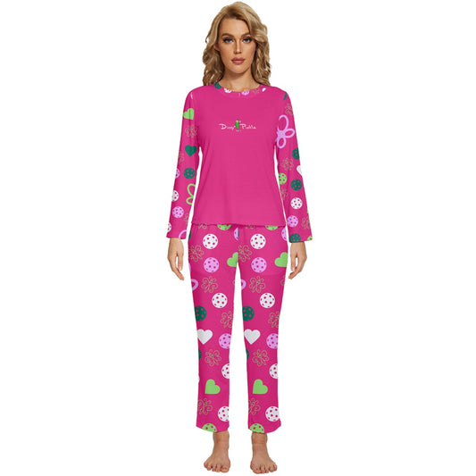 Dizzy Pickle Penny PG Women's Pickleball Long Sleeve Lightweight Cropped Pajamas Set