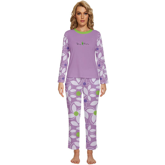 Dizzy Pickle Beth Lavender Women's Pickleball Long Sleeve Lightweight Cropped Pajamas Set