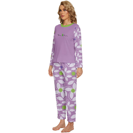 Dizzy Pickle Beth Lavender Women's Pickleball Long Sleeve Lightweight Cropped Pajamas Set