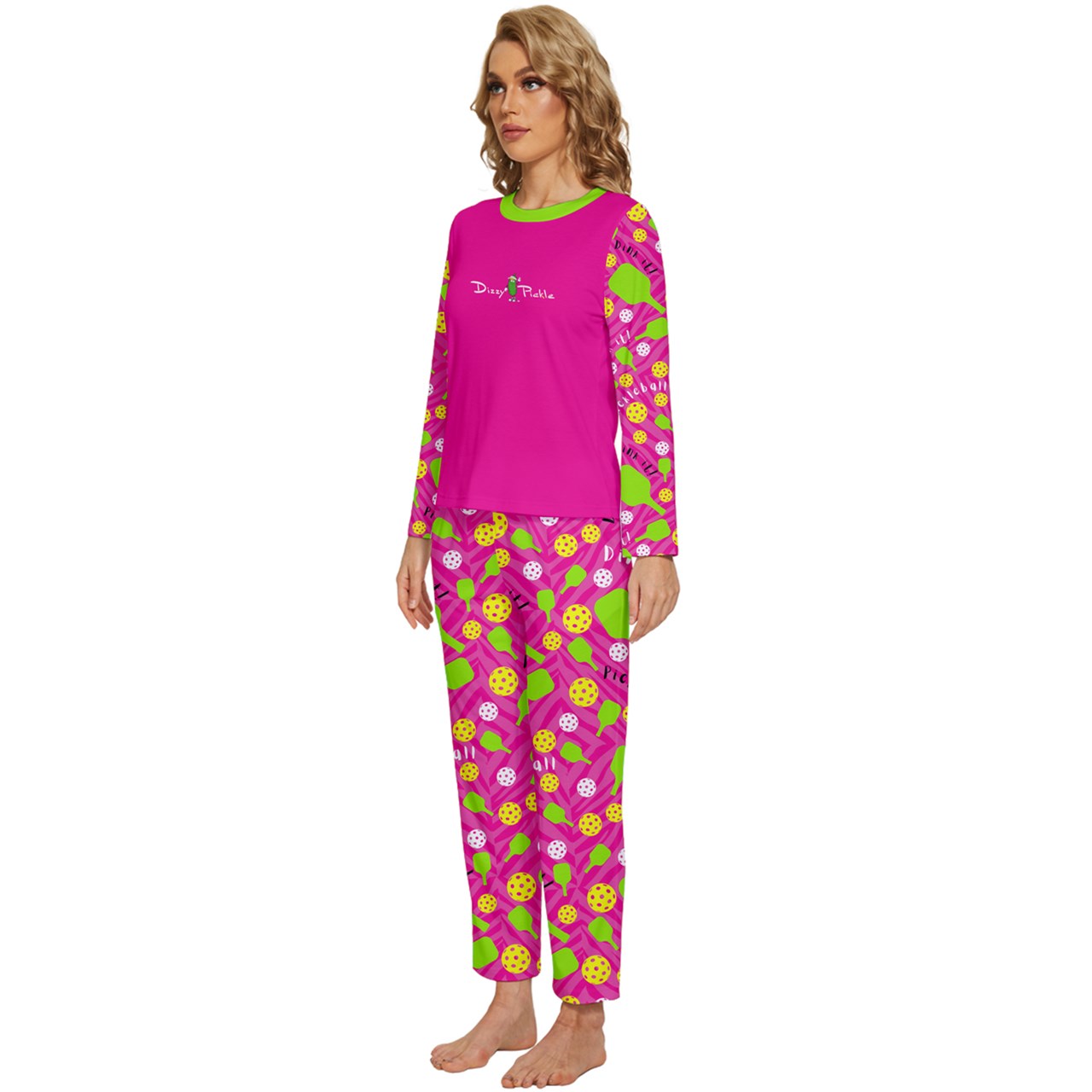 Dizzy Pickle Dinking Diva PG Women's Pickleball Long Sleeve Lightweight Cropped Pajamas Set