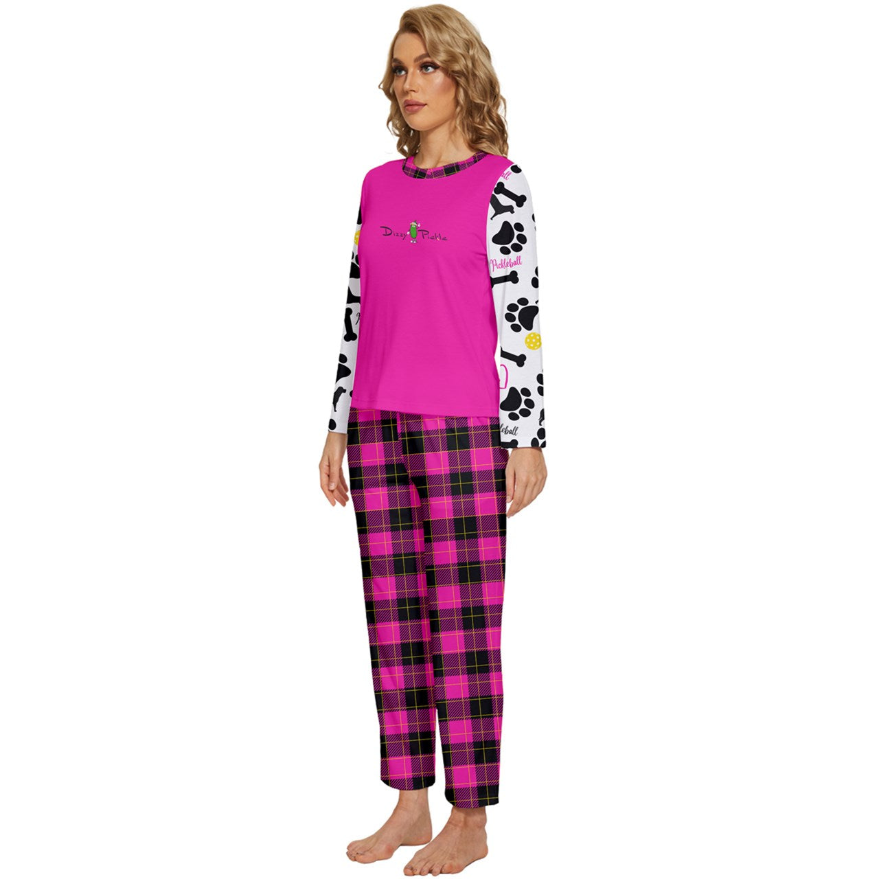 Dizzy Pickle Millie Women's Pickleball Long Sleeve Lightweight Cropped Pajamas Set