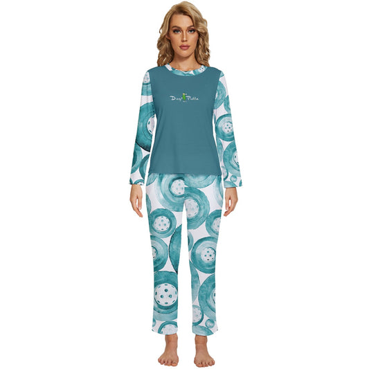 Dizzy Pickle Heidi TW Women's Pickleball Long Sleeve Lightweight Cropped Pajamas Set