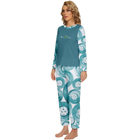 Dizzy Pickle Heidi TW Women's Pickleball Long Sleeve Lightweight Cropped Pajamas Set