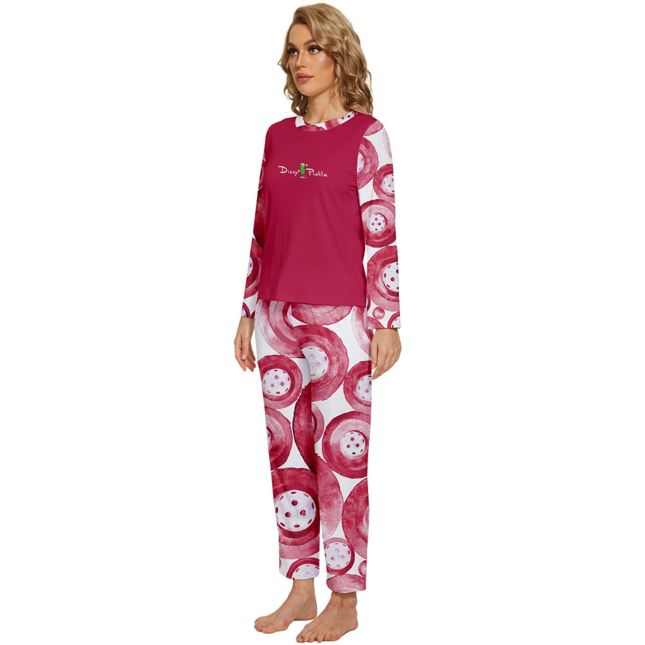 Dizzy Pickle Heidi RW Women's Pickleball Long Sleeve Lightweight Cropped Pajamas Set