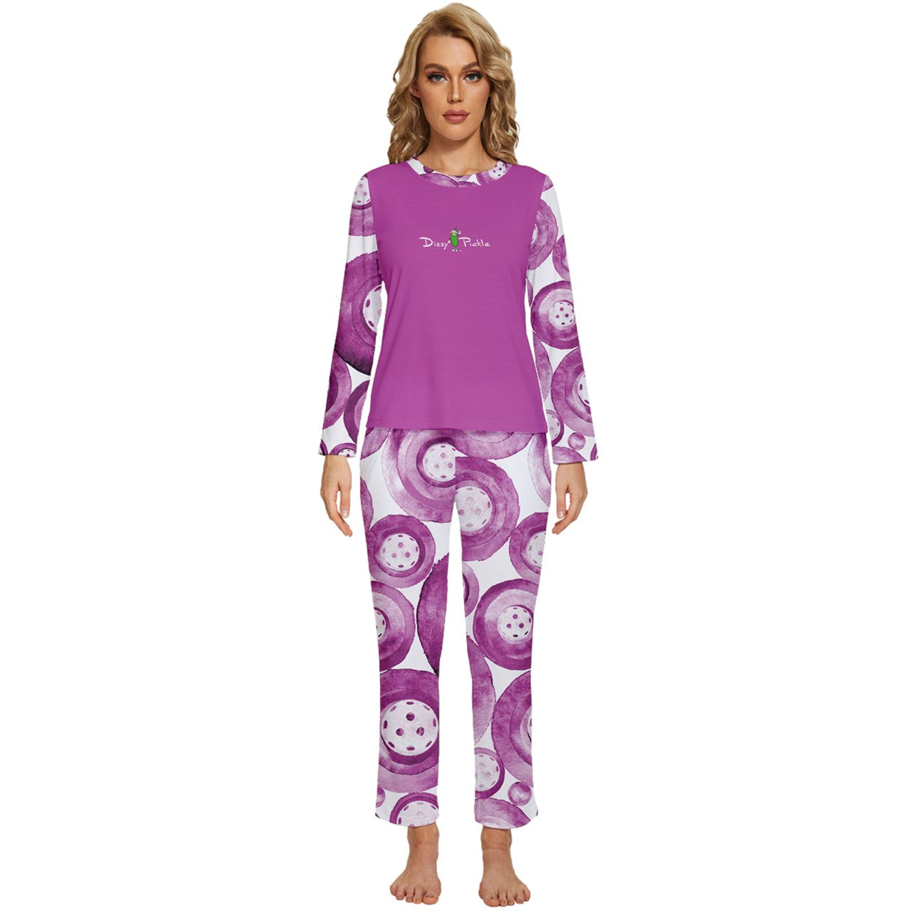 Dizzy Pickle Heidi MW Women's Pickleball Long Sleeve Lightweight Cropped Pajamas Set