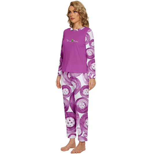 Dizzy Pickle Heidi MW Women's Pickleball Long Sleeve Lightweight Cropped Pajamas Set