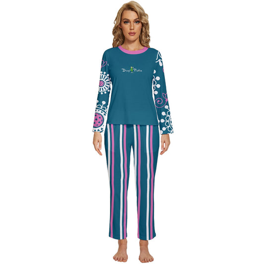 Dizzy Pickle Coming Up Daisies TP Women's Pickleball Long Sleeve Lightweight Cropped Pajamas Set