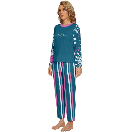 Dizzy Pickle Coming Up Daisies TP Women's Pickleball Long Sleeve Lightweight Cropped Pajamas Set