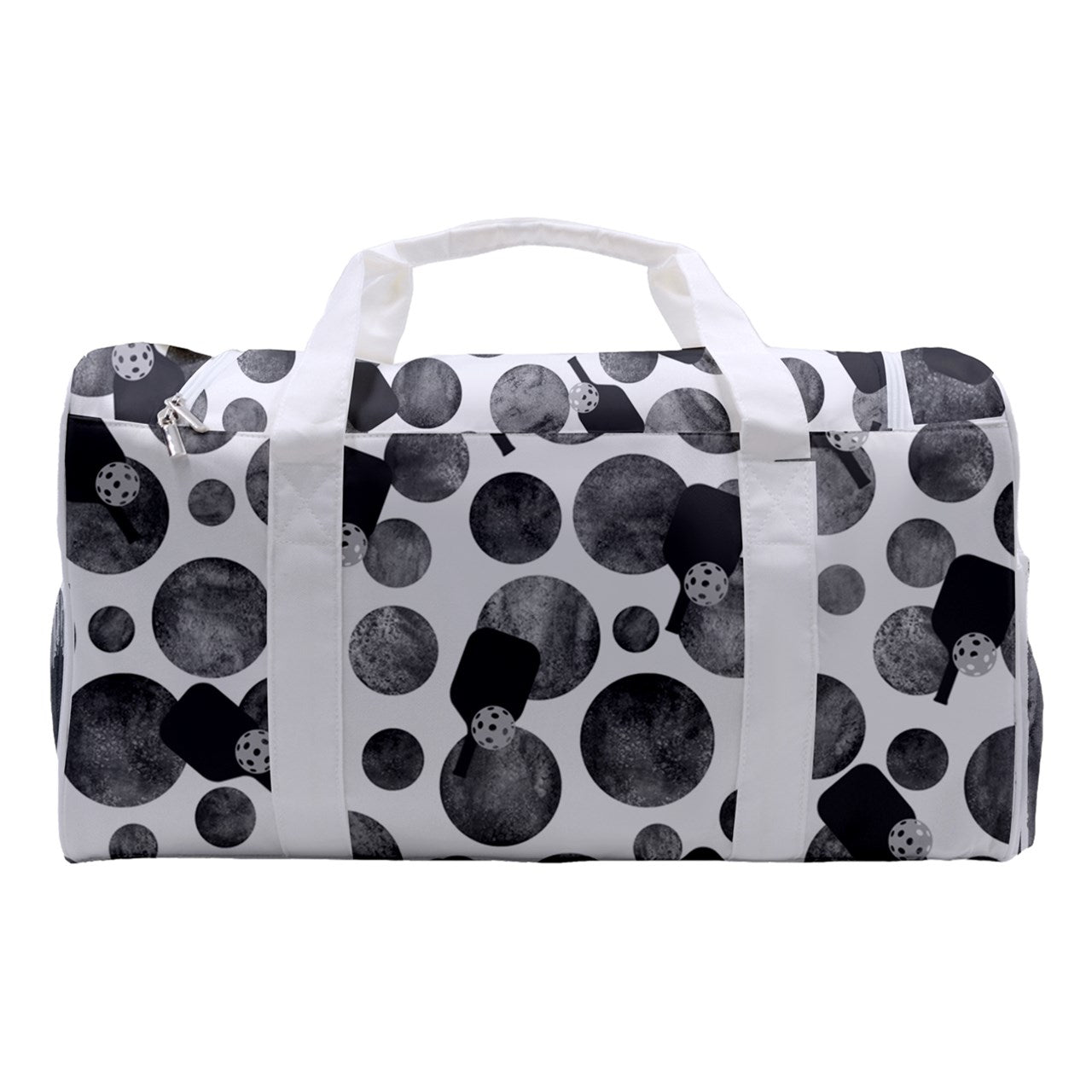 Dizzy Pickle Mary Paddles and Polka Dots Pickleball Sports Gym Duffle Bag with Shoe Compartment