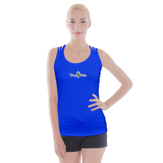 Dizzy Pickle Sharon Solid Blue Women's Pickleball Criss Cross Back Tank Top