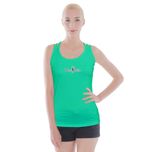 Dizzy Pickle Sharon Solid Aqua Women's Pickleball Criss Cross Back Tank Top