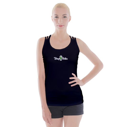 Dizzy Pickle Page Solid Black Women's Pickleball Criss Cross Back Tank Top