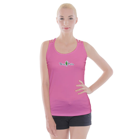 Dizzy Pickle Page Solid Pink Women's Pickleball Criss Cross Back Tank Top